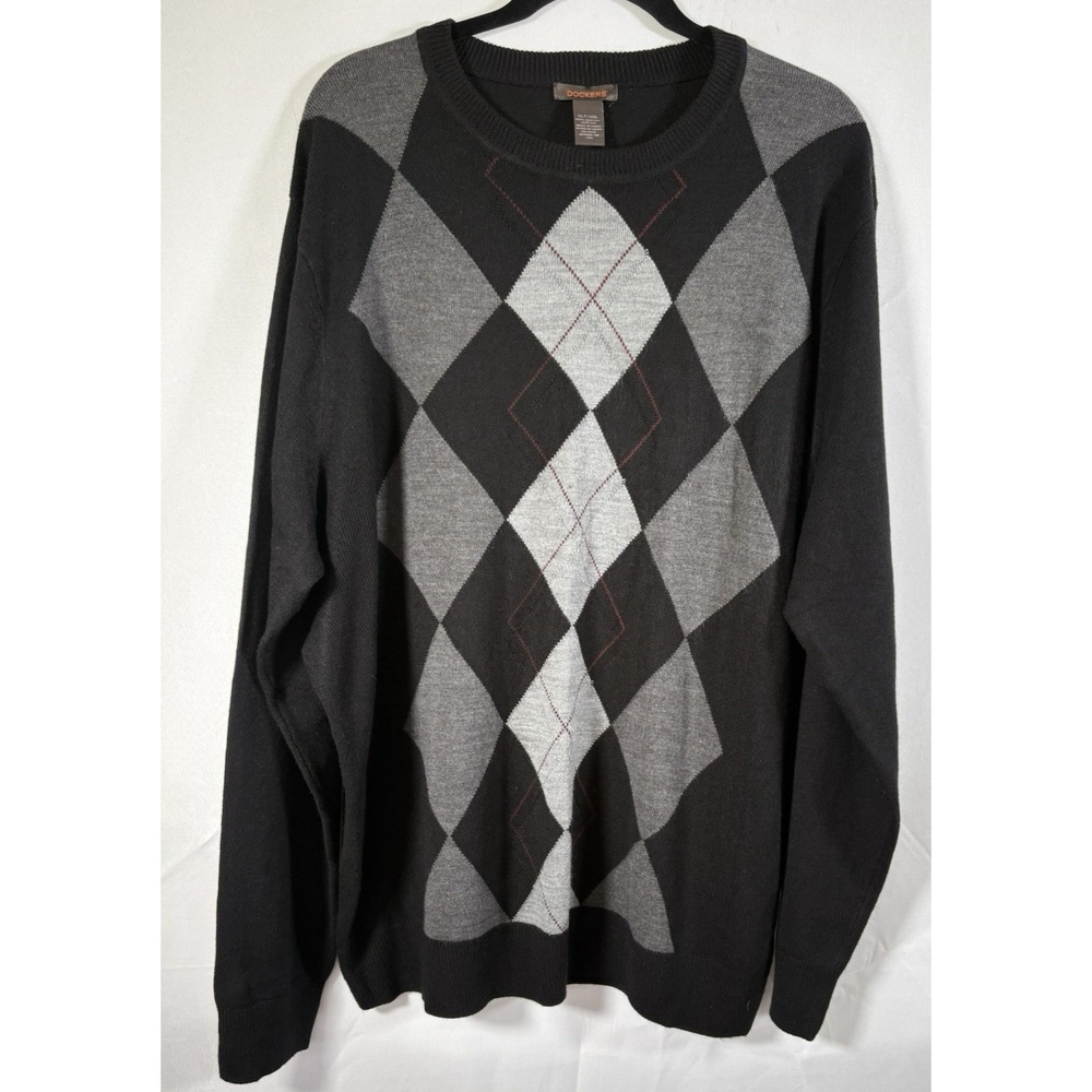 Dockers sweater size XLT argyle pullover long sleeve crewneck